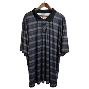 Reebok golf polo men's 4XL gray‎ stripe active outdoor performance stretch logo